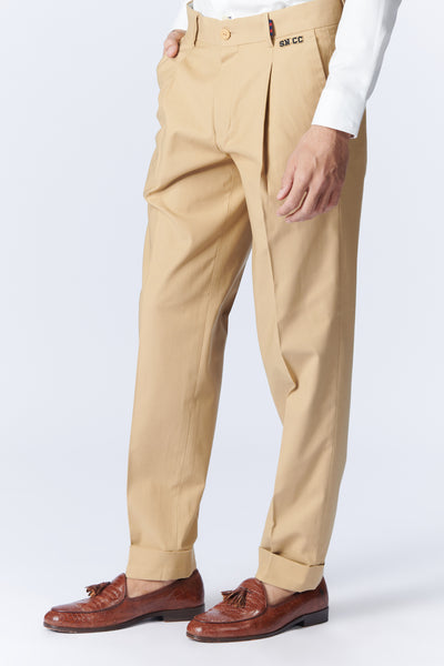 SN By Shantanu Nikhil Menswear SNCC Beige Trousers indian designer wear online shopping melange singapore