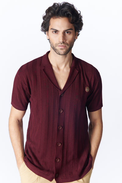 SN By Shantanu Nikhil Menswear SNCC Cherry Bowling Shirt indian designer wear online shopping melange singapore