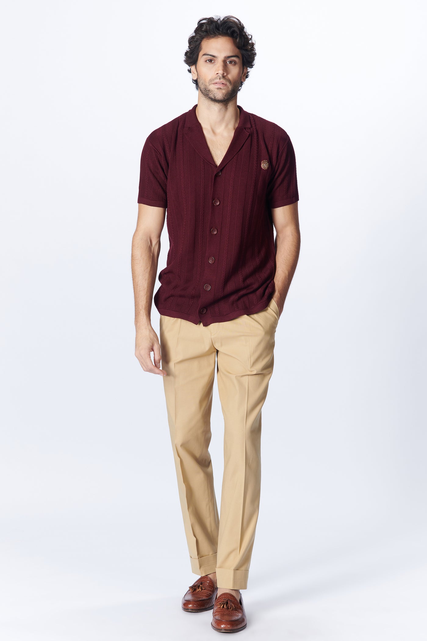 SN By Shantanu Nikhil Menswear SNCC Cherry Bowling Shirt indian designer wear online shopping melange singapore