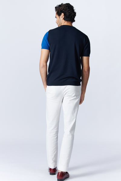 SN By Shantanu Nikhil Menswear SNCC Colour Block Flat-Knit T shirt indian designer wear online shopping melange singapore