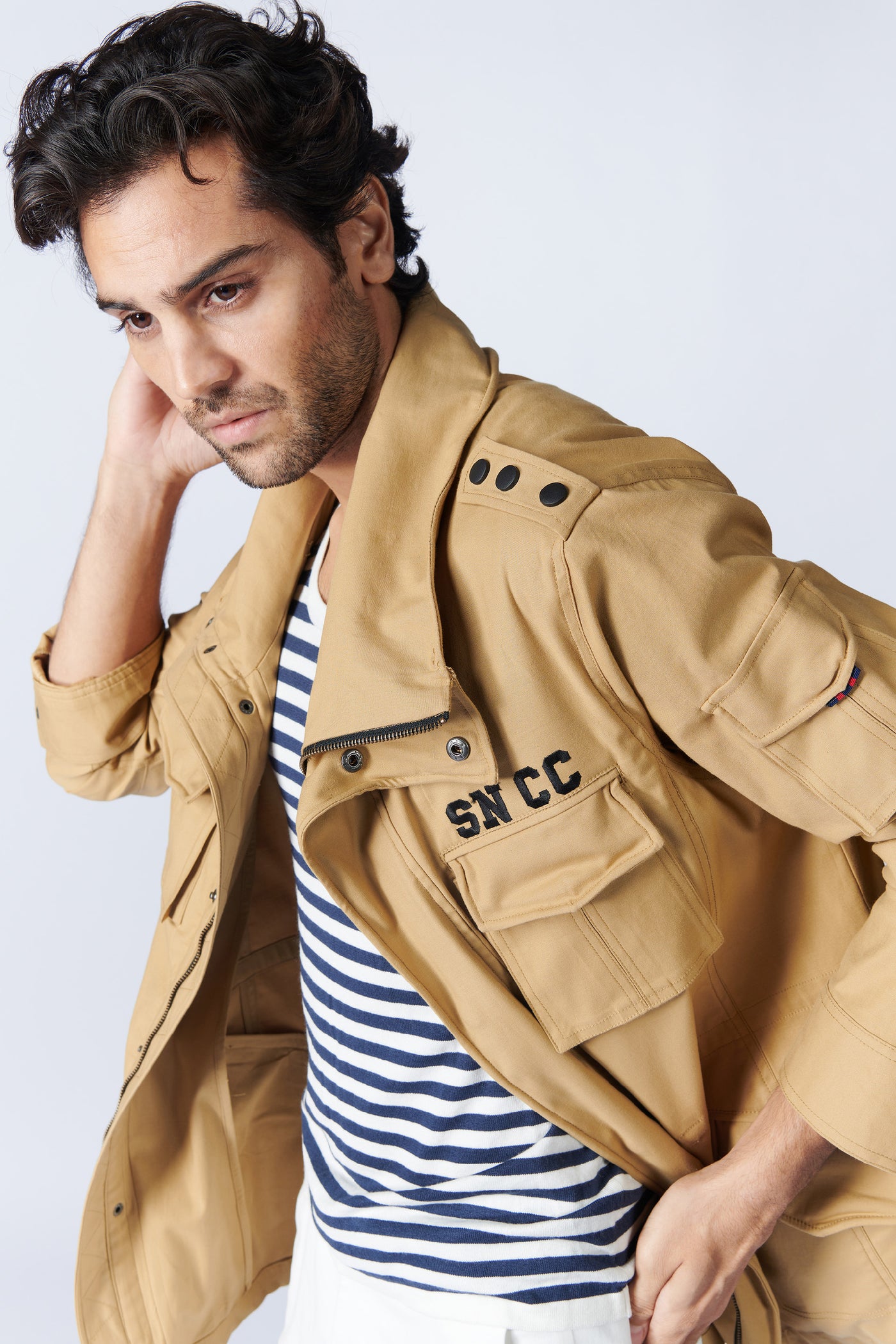 SN By Shantanu Nikhil Menswear SNCC Funnel Neck Utility Jacket indian designer wear online shopping melange singapore