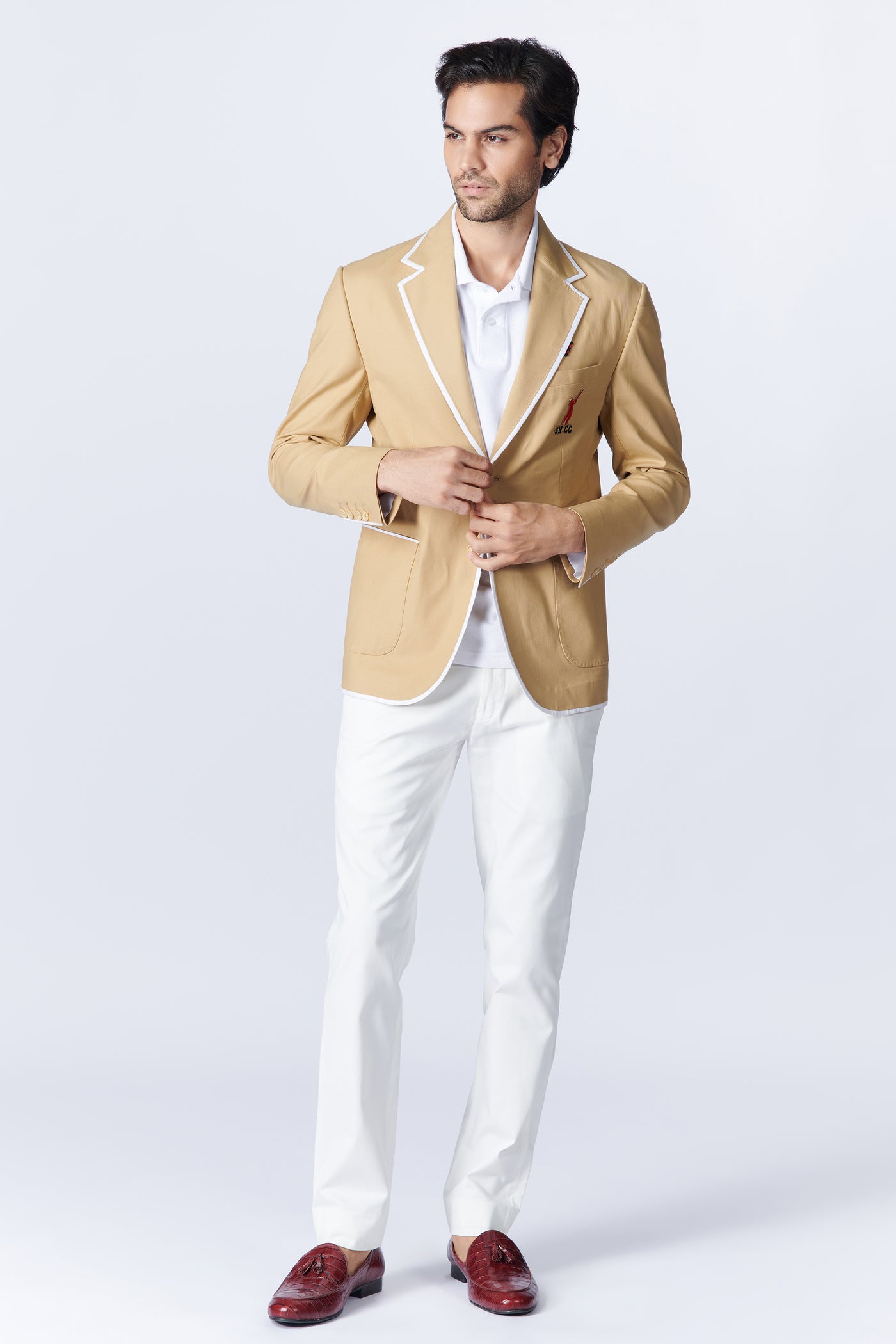 SN By Shantanu Nikhil Menswear SNCC Gentlemen's Beige Jacket indian designer wear online shopping melange singapore