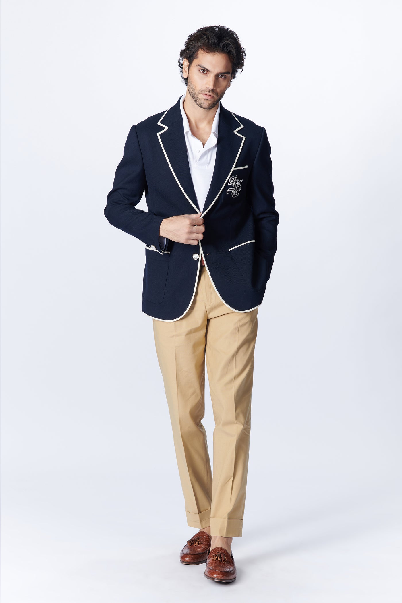 SN By Shantanu Nikhil Menswear SNCC Gentlemen's Navy Jacket indian designer wear online shopping melange singapore