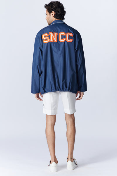 SN By Shantanu Nikhil Menswear SNCC Navy Windbreaker Jacket indian designer wear online shopping melange singapore
