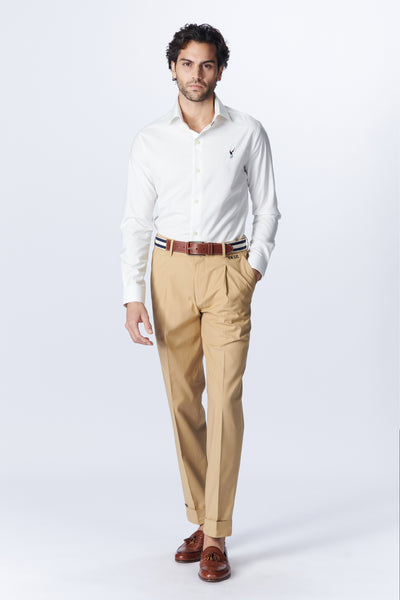 SN By Shantanu Nikhil Menswear SNCC Off White Shirt With Batsman Logo indian designer wear online shopping melange singapore