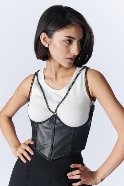 SN By Shantanu Nikhil SNCC Black Under Bust Corset indian designer wear online shopping melange singapore