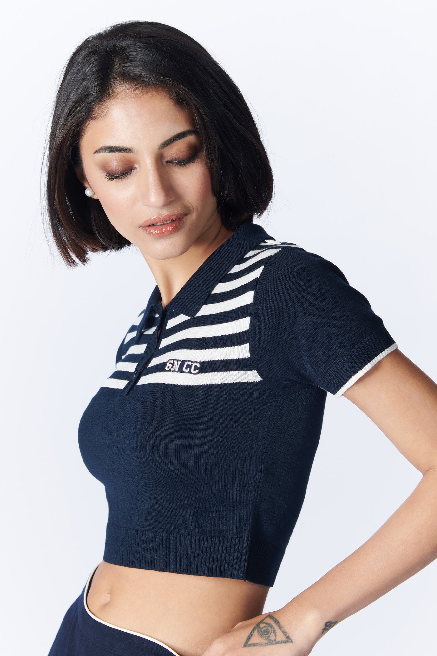 SN By Shantanu Nikhil SNCC Navy Polo T-Shirt indian designer wear online shopping melange singapore