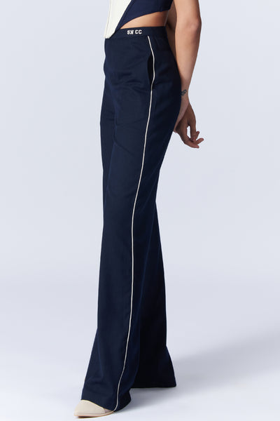 SN By Shantanu Nikhil SNCC Navy Trouser With Pipe Detailing indian designer wear online shopping melange singapore