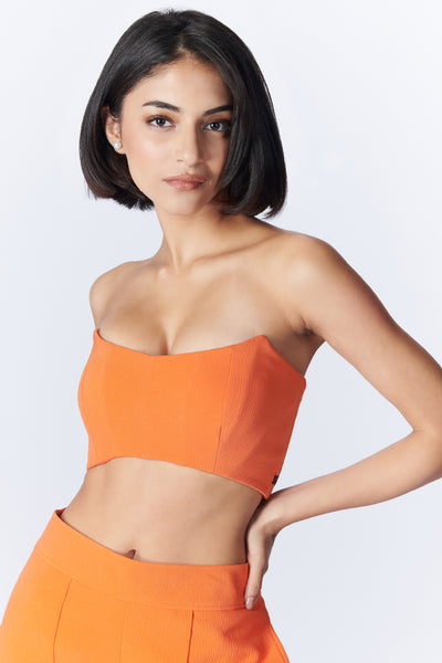 SN By Shantanu Nikhil SNCC Orange Bustier indian designer wear online shopping melange singapore