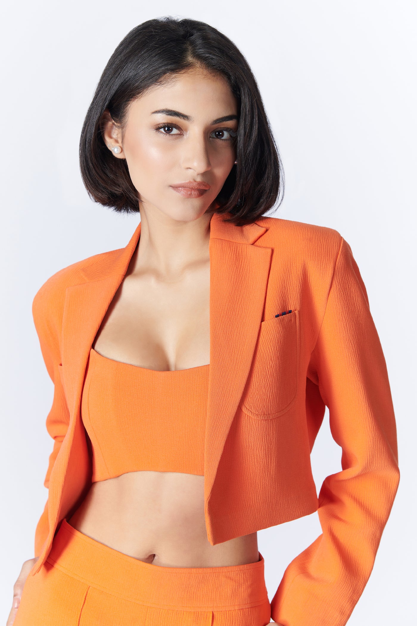 SN By Shantanu Nikhil SNCC Orange Crop Jacket indian designer wear online shopping melange singapore