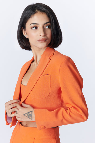 SN By Shantanu Nikhil SNCC Orange Crop Jacket indian designer wear online shopping melange singapore