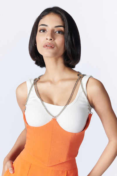 SN By Shantanu Nikhil SNCC Orange Under Bust Corset indian designer wear online shopping melange singapore