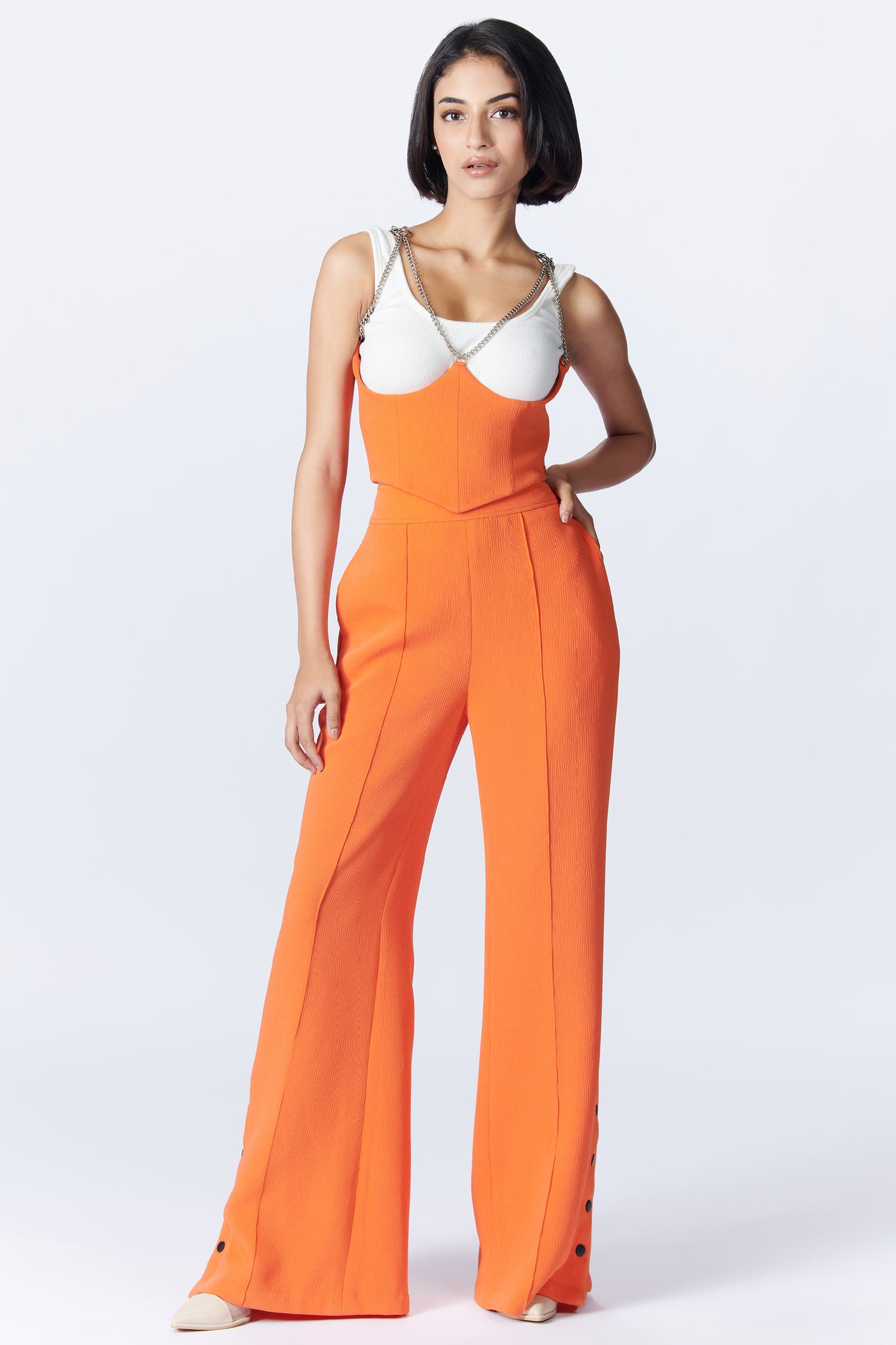 SN By Shantanu Nikhil SNCC Orange Under Bust Corset indian designer wear online shopping melange singapore