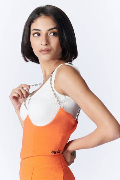 SN By Shantanu Nikhil SNCC Orange Under Bust Corset indian designer wear online shopping melange singapore