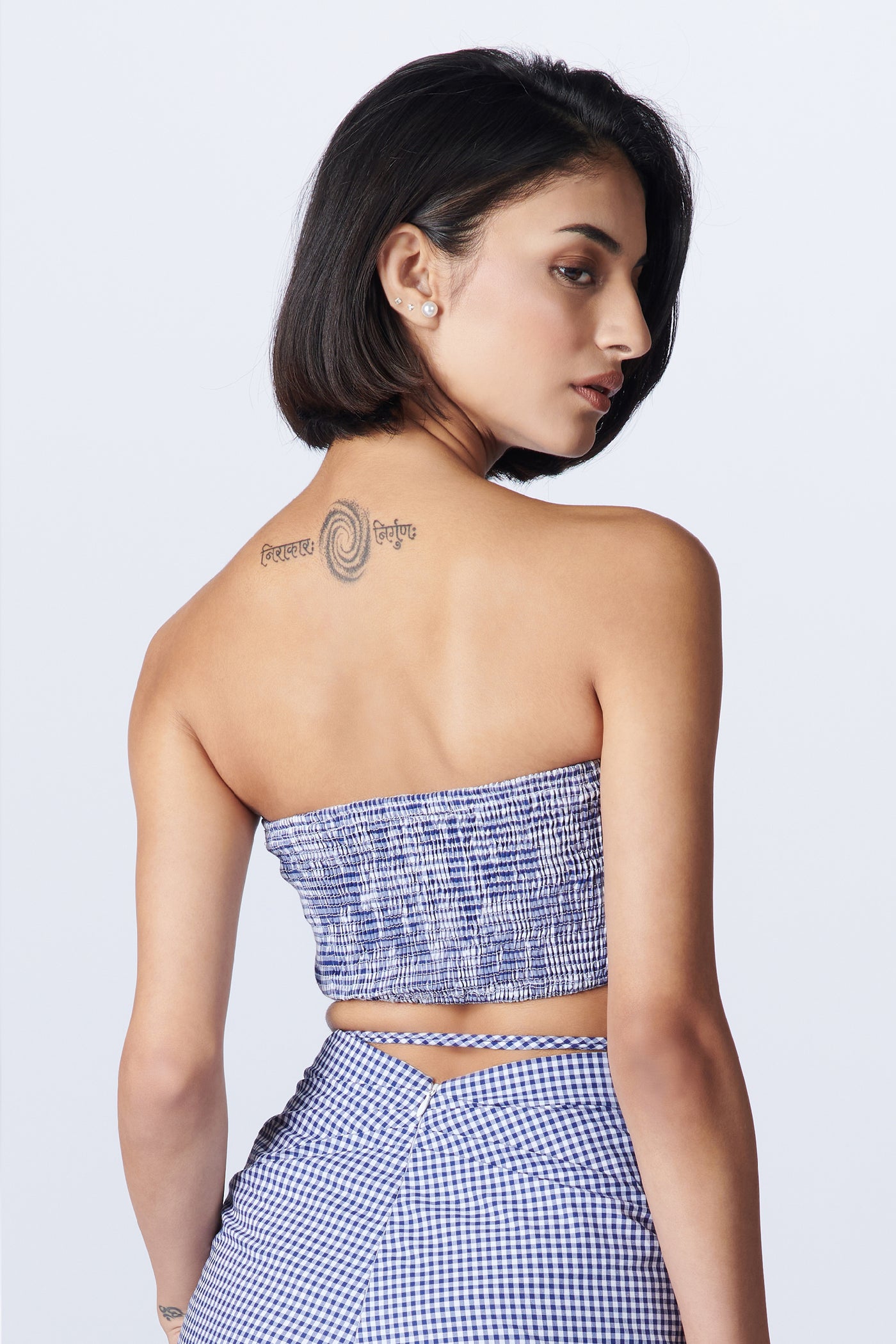 SN By Shantanu Nikhil SNCC Plaid Bustier indian designer wear online shopping melange singapore