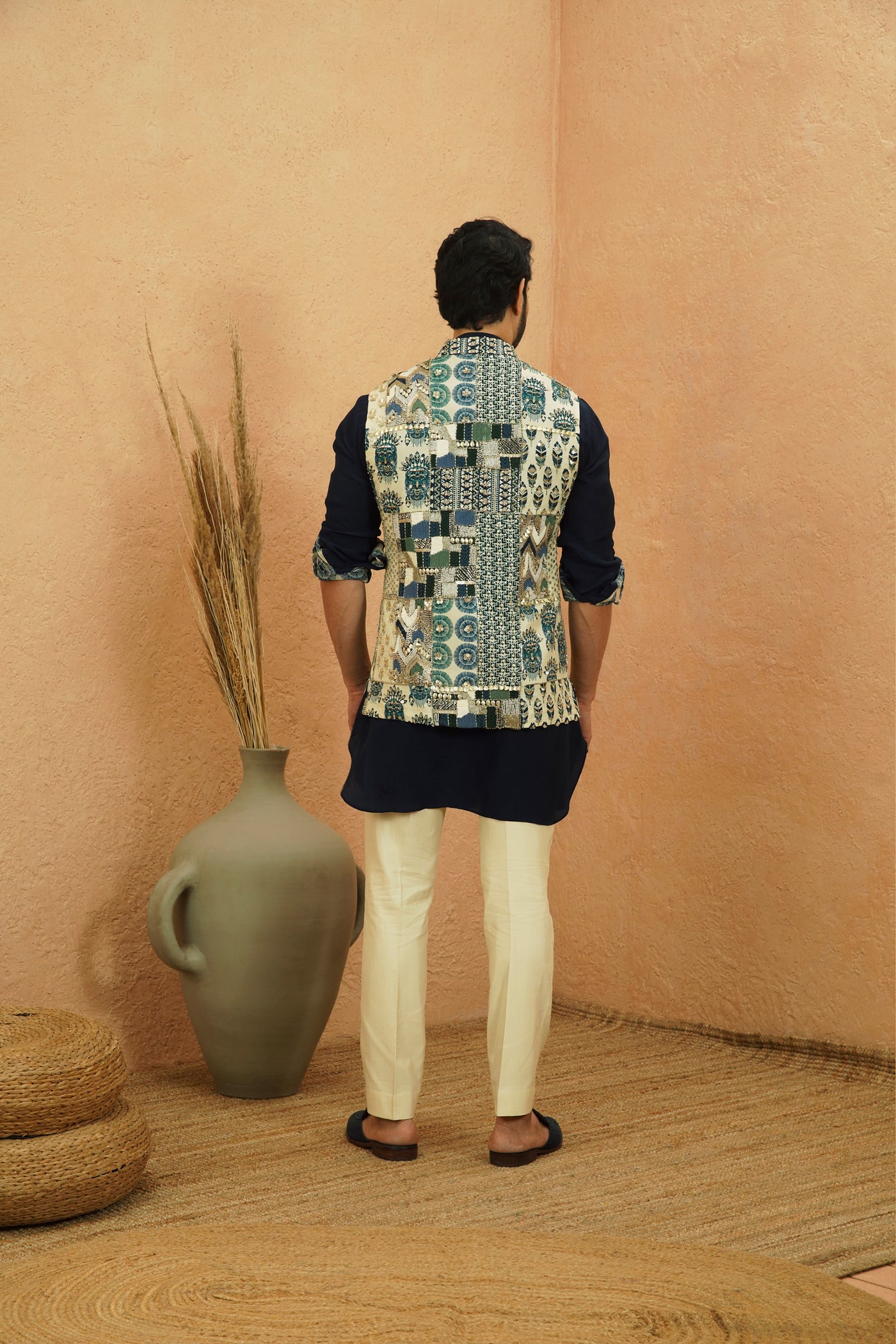 SVA Afreen Embellished Bundi indian designer wear online shopping melange singapore
