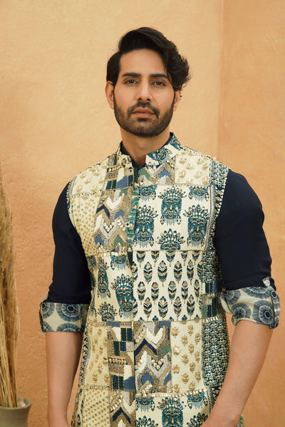 SVA Afreen Embellished Bundi indian designer wear online shopping melange singapore
