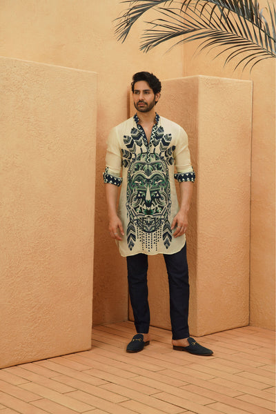 SVA Afreen Rolled Up Sleeve Kurta indian designer wear online shopping melange singapore