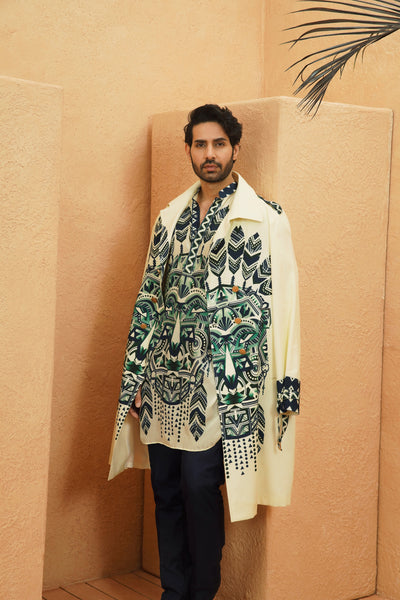 SVA Afreen Trench Coat indian designer wear online shopping melange singapore