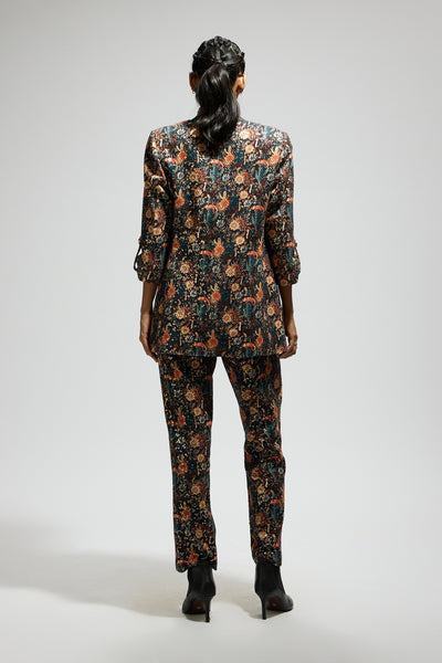 SVA Black Jaal Embellished Blazer Set Front