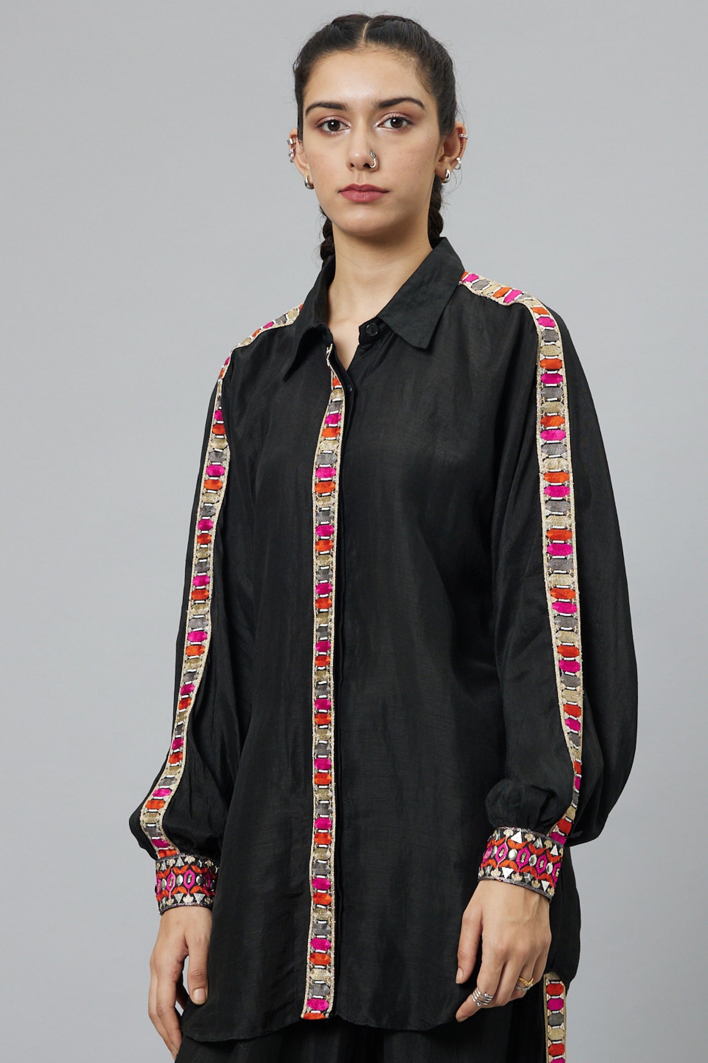 SVA Black Oversized Coord Set indian designer wear online shopping melange singapore