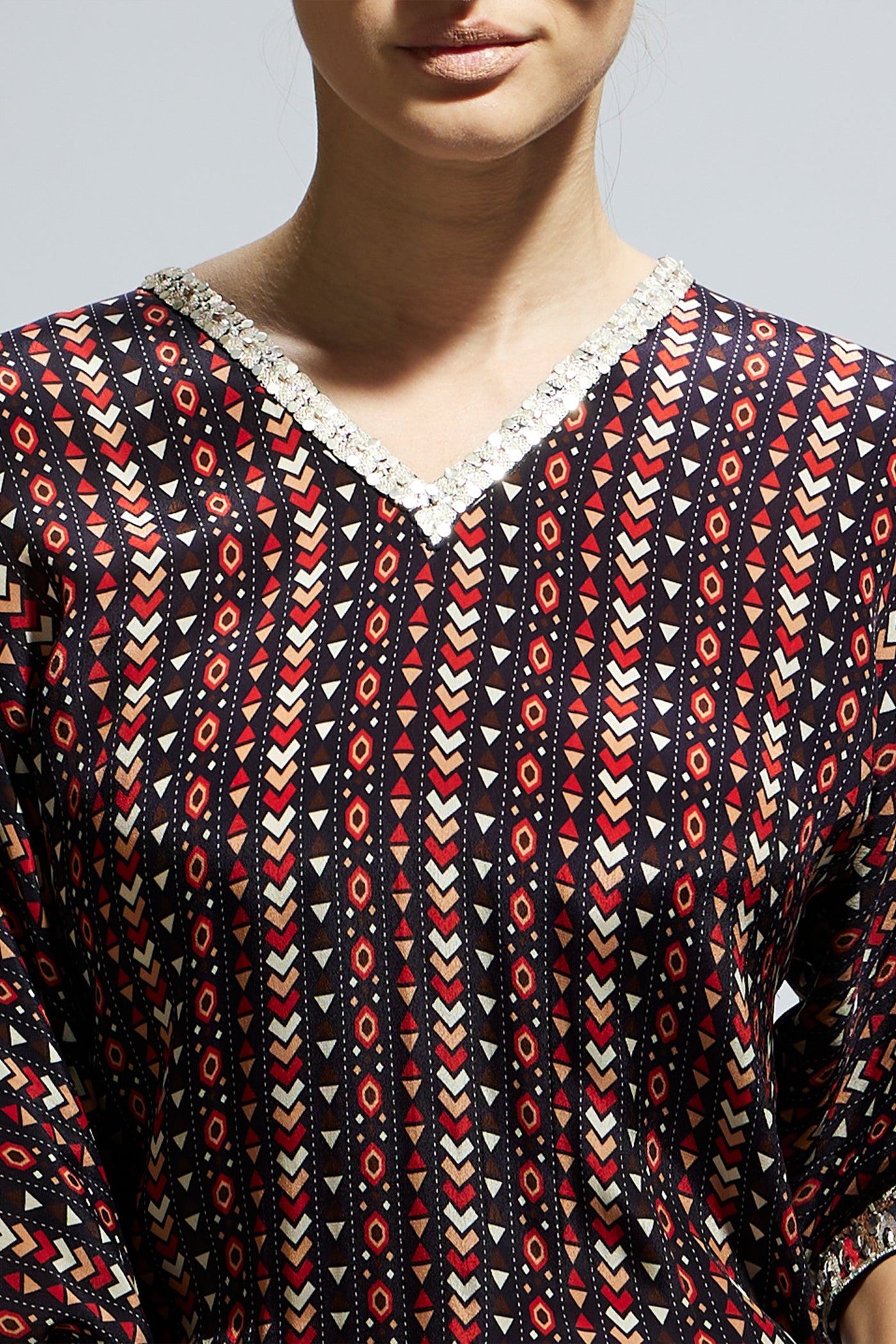 SVA Blue Printed Dolman Sleeves Jumpsuit indian designer wear online shopping melange singapore