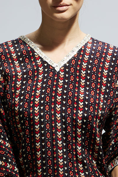 SVA Blue Printed Dolman Sleeves Jumpsuit indian designer wear online shopping melange singapore