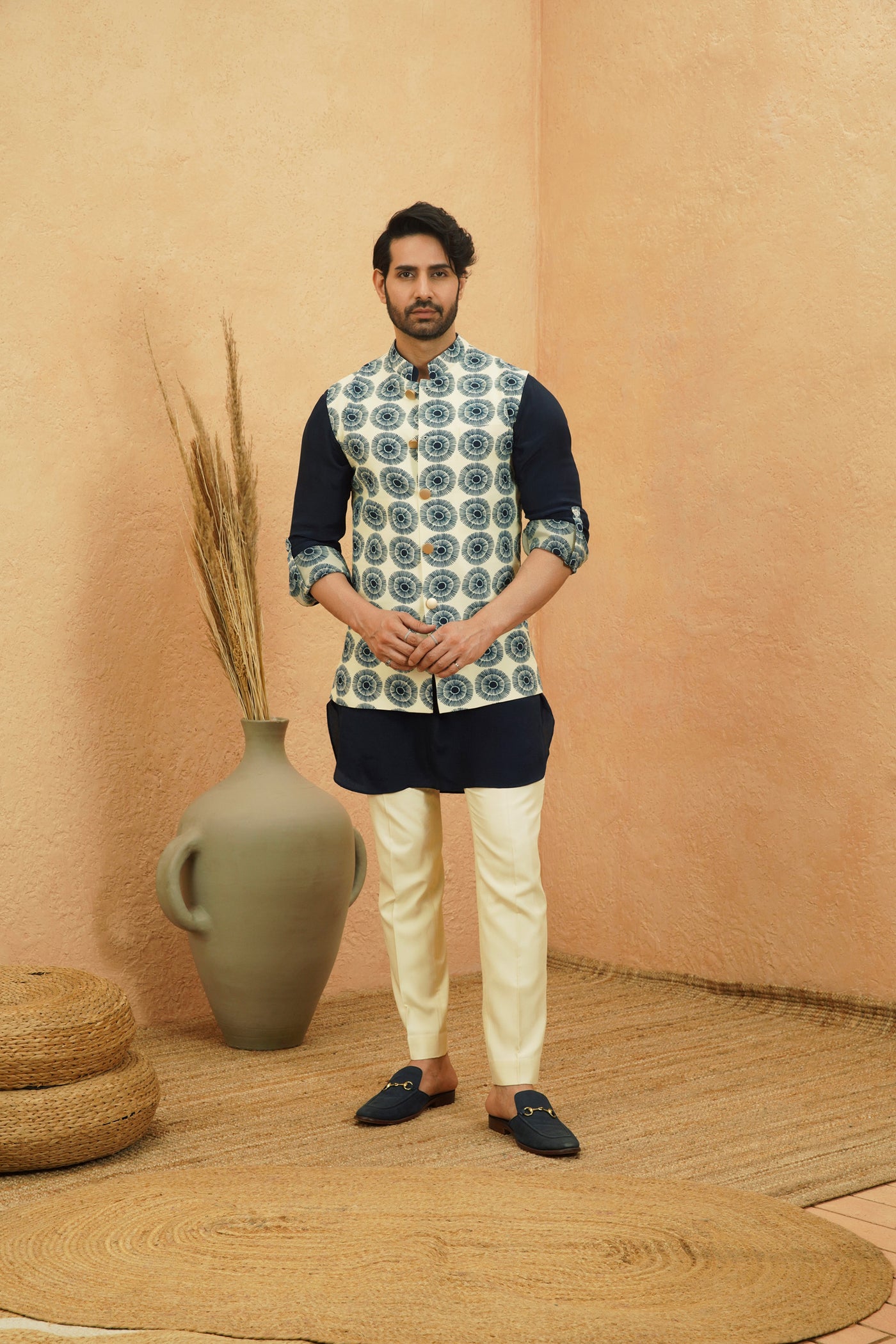 SVA Emir Reversible Bundi indian designer wear online shopping melange singapore