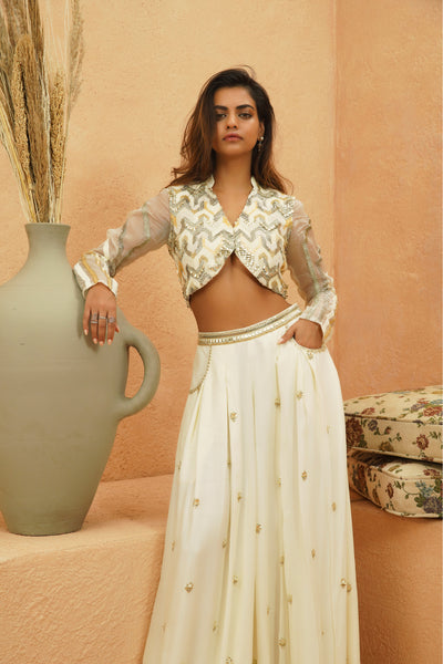 SVA Fariha Jacket And Flared Pant indian designer wear online shopping melange singapore