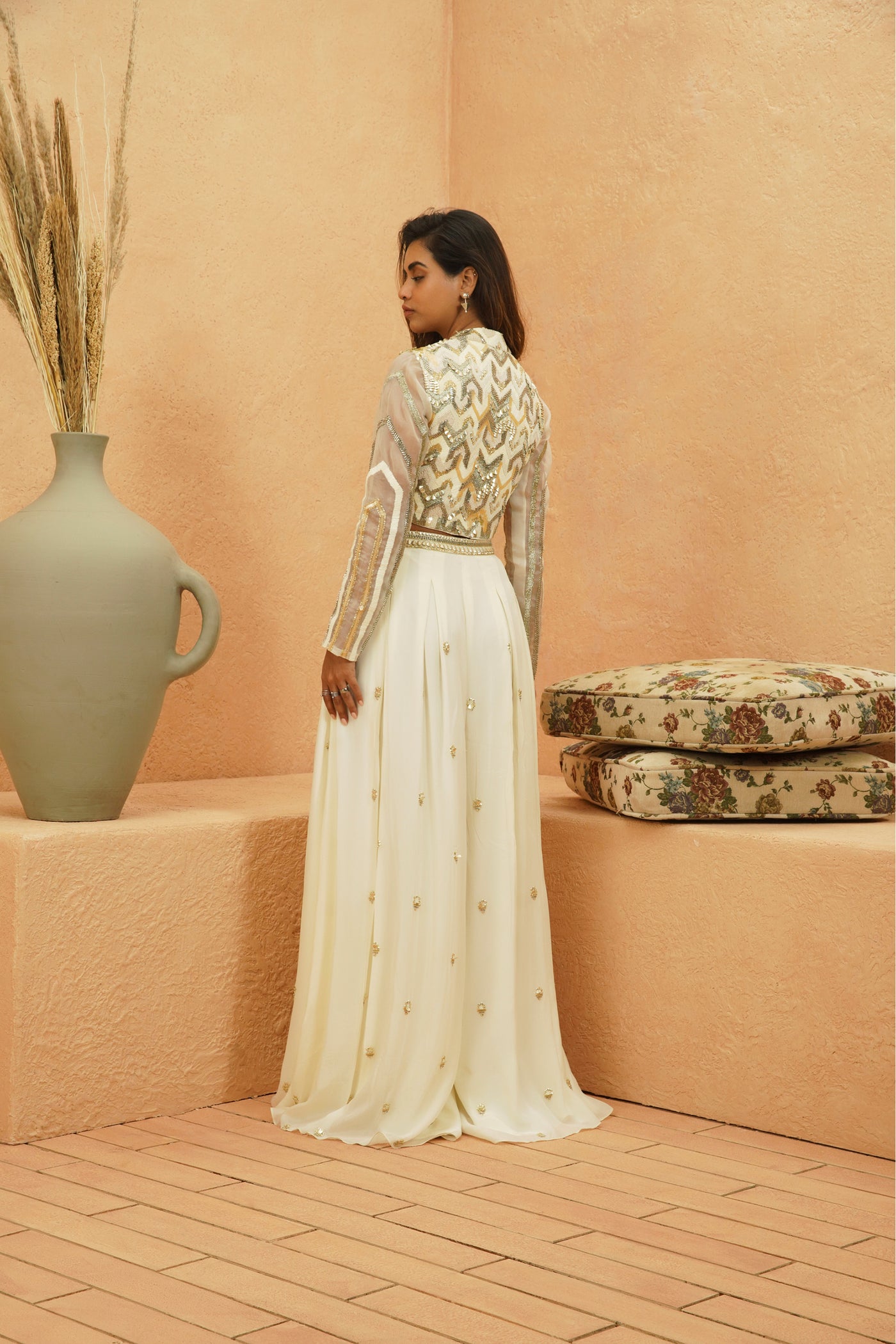 SVA Fariha Jacket And Flared Pant indian designer wear online shopping melange singapore