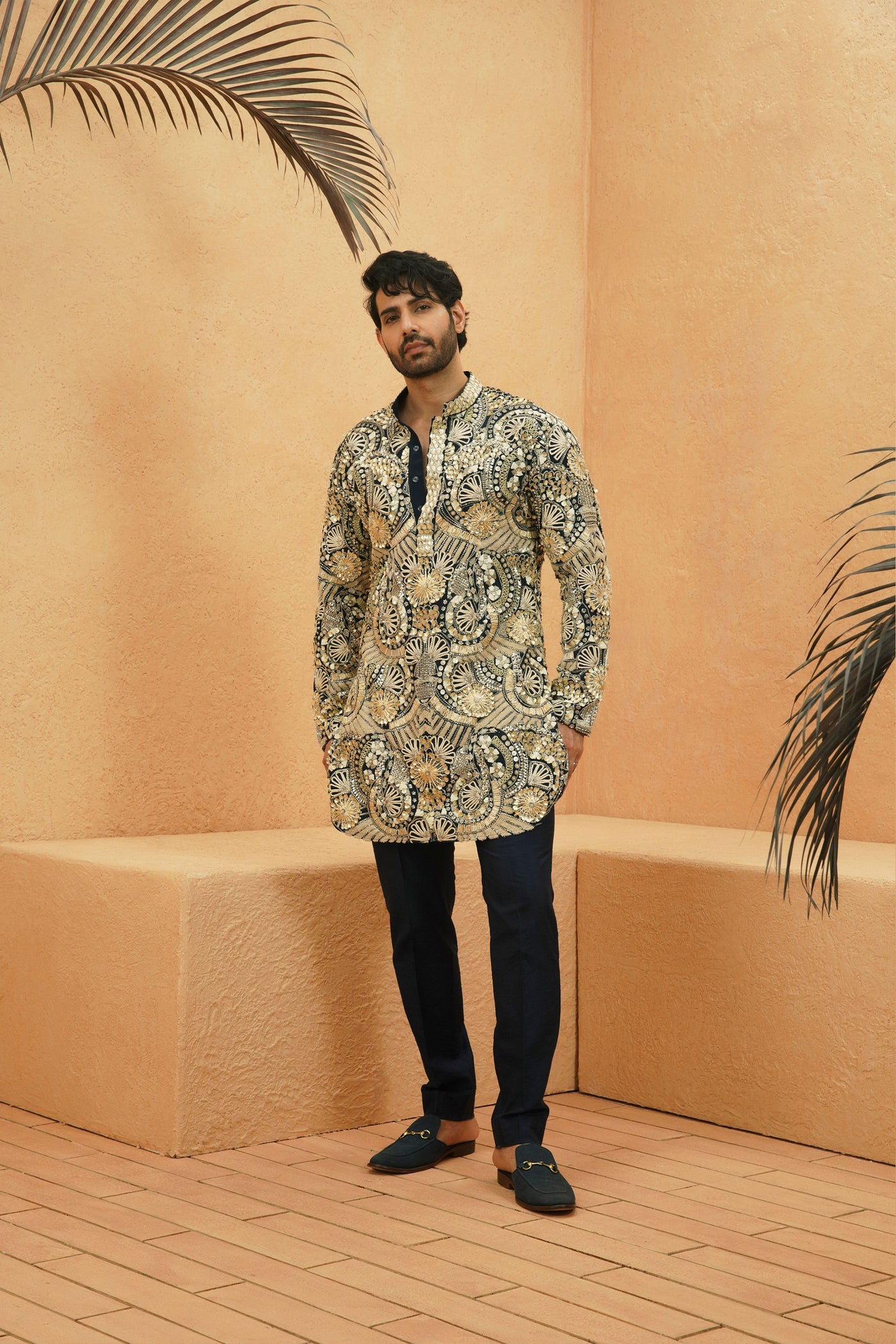SVA Faris Heavily Embellished Kurta Set indian designer wear online shopping melange singapore