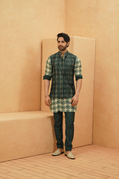 SVA Fez Rolled Up Sleeve Kurta indian designer wear online shopping melange singapore