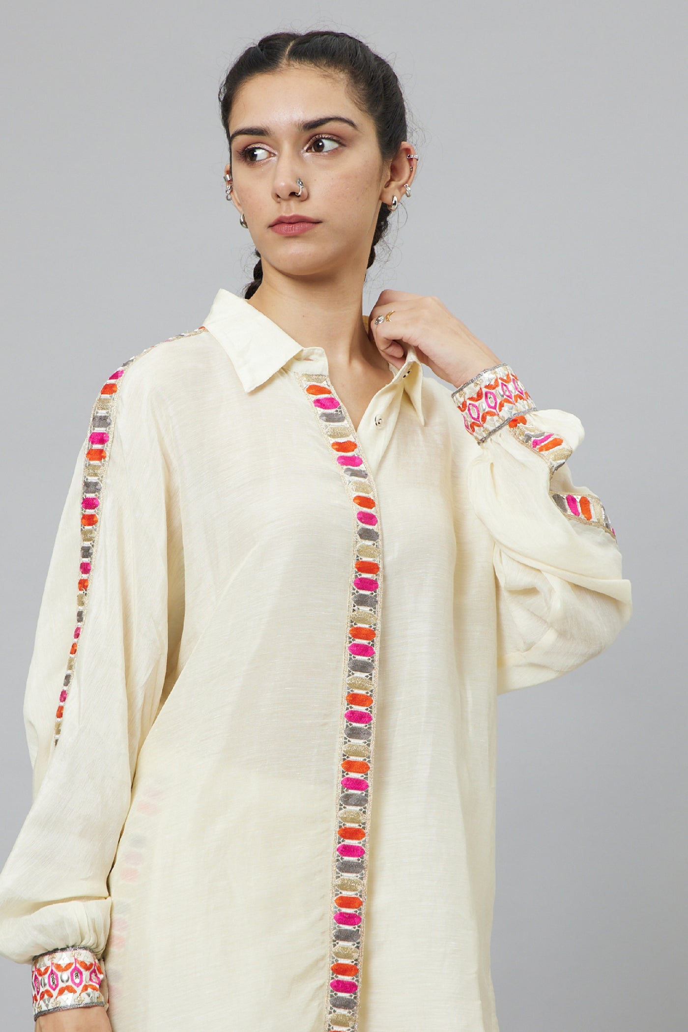 SVA Ivory Oversized Coord Set indian designer wear online shopping melange singapore