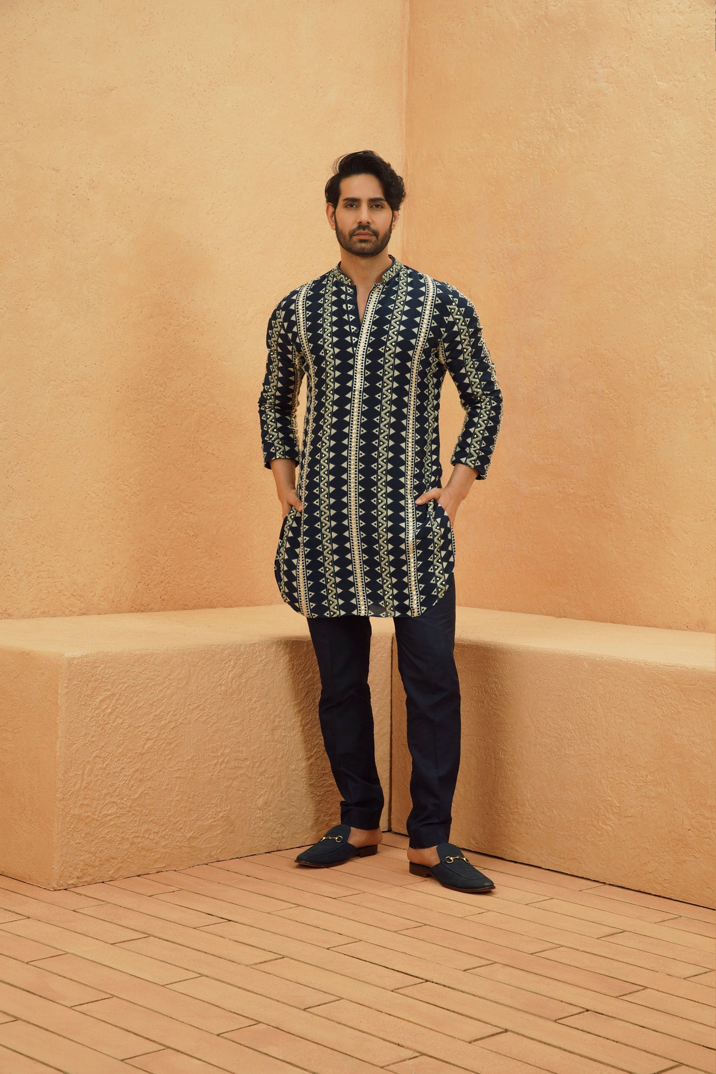 SVA Kairo Printed And Embellished Kurta Set indian designer wear online shopping melange singapore