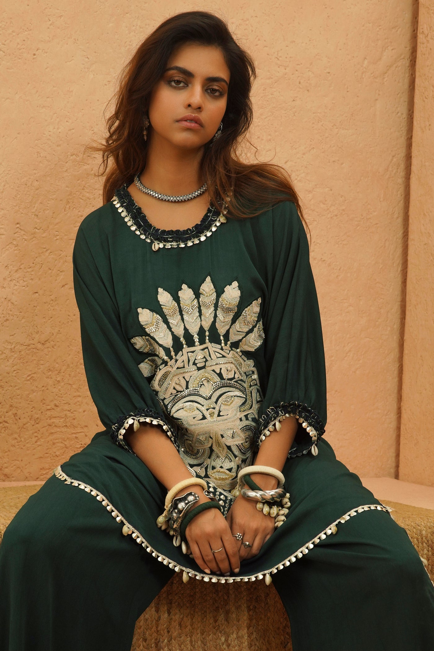 SVA Lina Embellished Mask Co-ord Set indian designer wear online shopping melange singapore
