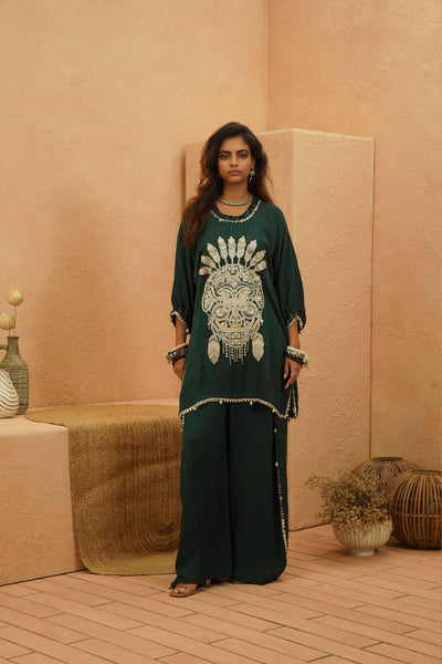 SVA Lina Embellished Mask Co-ord Set indian designer wear online shopping melange singapore