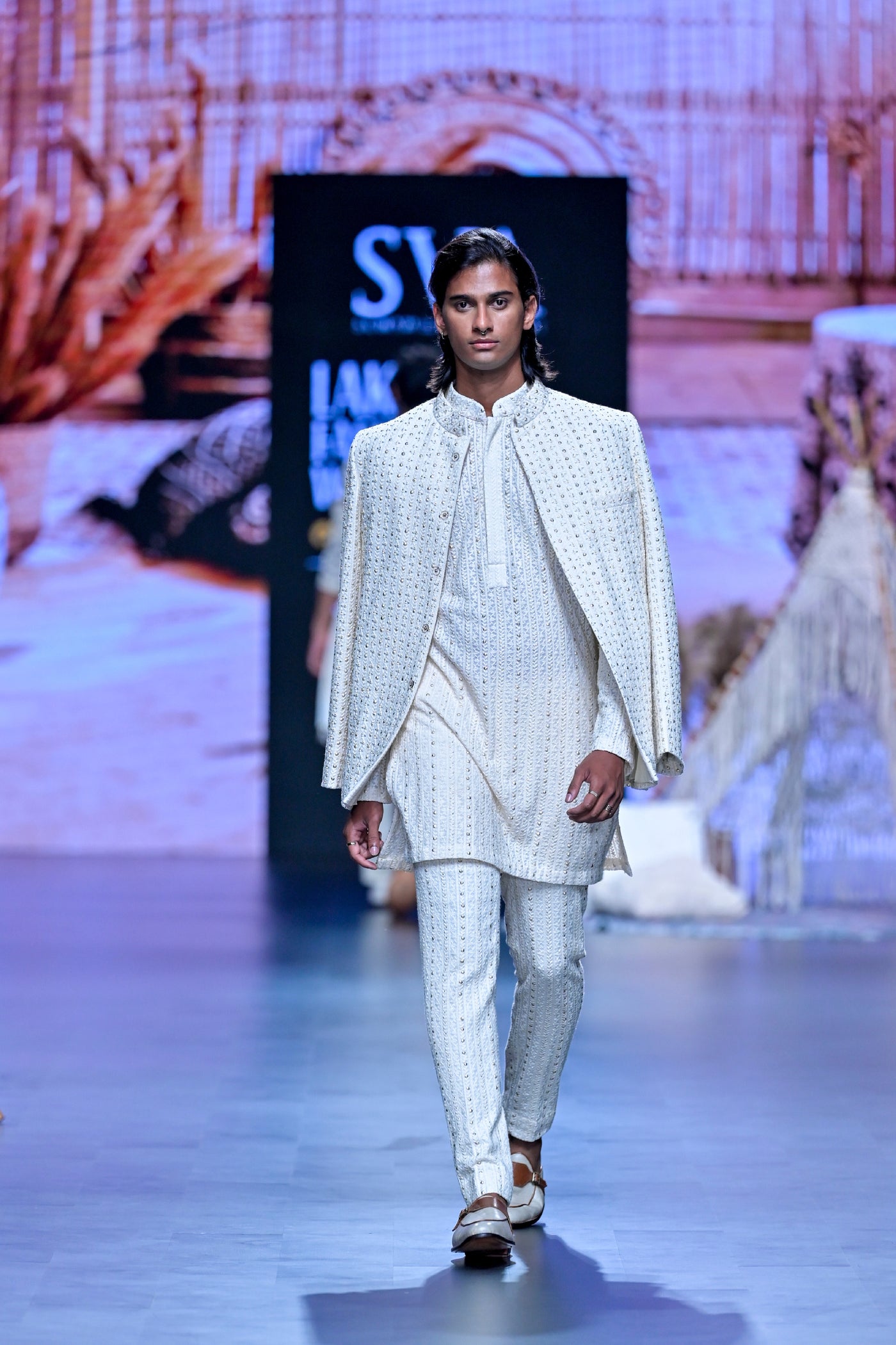 SVA Lucknowi Bandhgala Set indian designer wear online shopping melange singapore