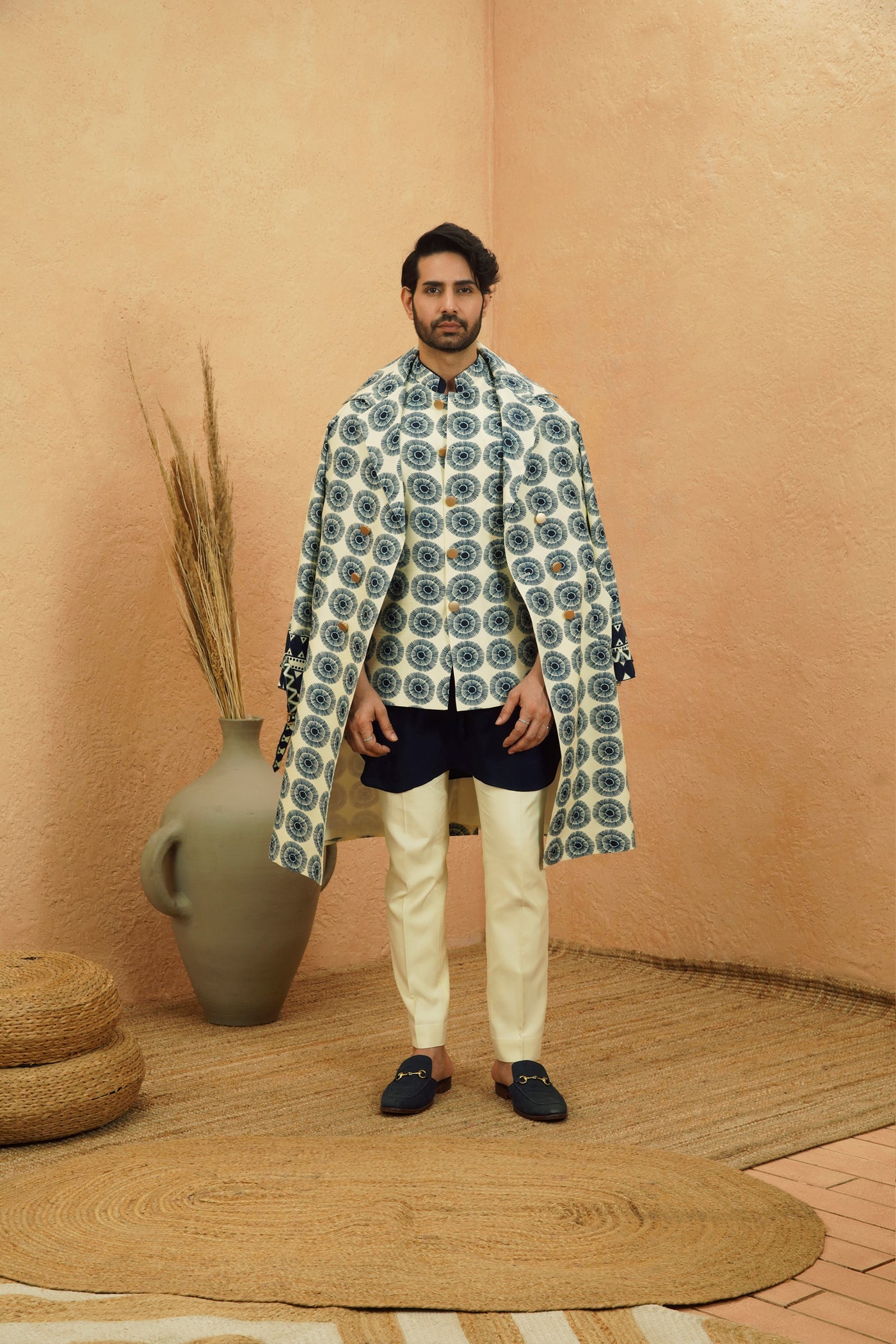 SVA Naima Trench Coat indian designer wear online shopping melange singapore