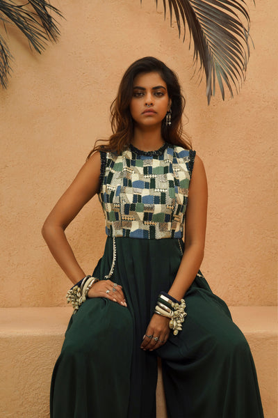 SVA Noura Mosaic Jumpsuit indian designer wear online shopping melange singapore