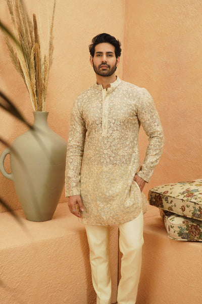 SVA Omari Sheer Embellished Kurta Set indian designer wear online shopping melange singapore
