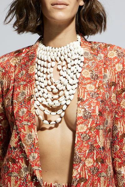 SVA Orange Jaal Embellished Blazer Set indian designer wear online shopping melange singapore