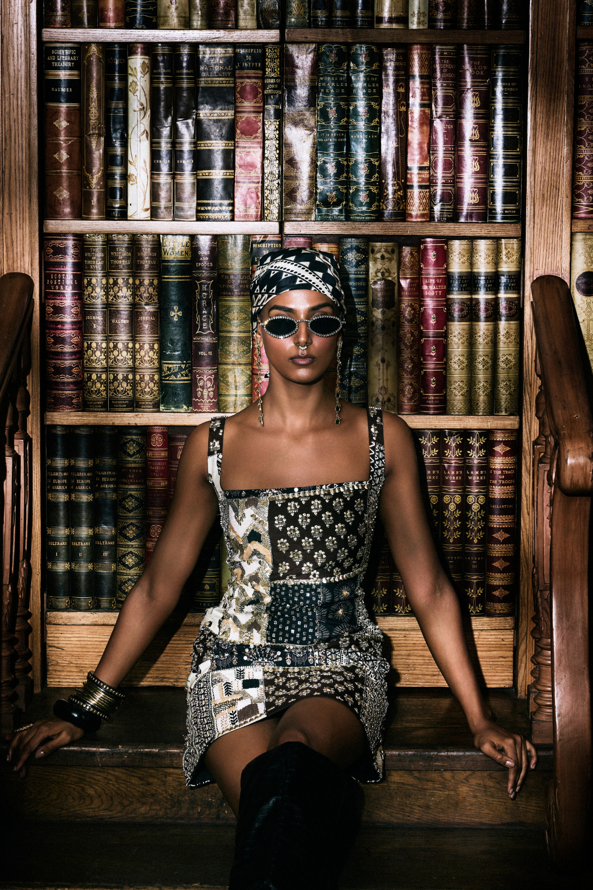 SVA Sana Patchwork Mini Dress indian designer wear online shopping melange singapore 