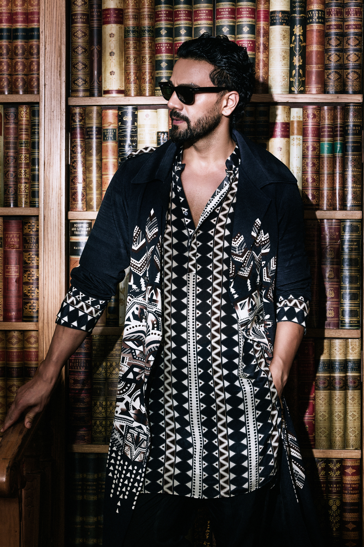 SVA Zahra Mask Trench Coatindian designer wear online shopping melange singapore 