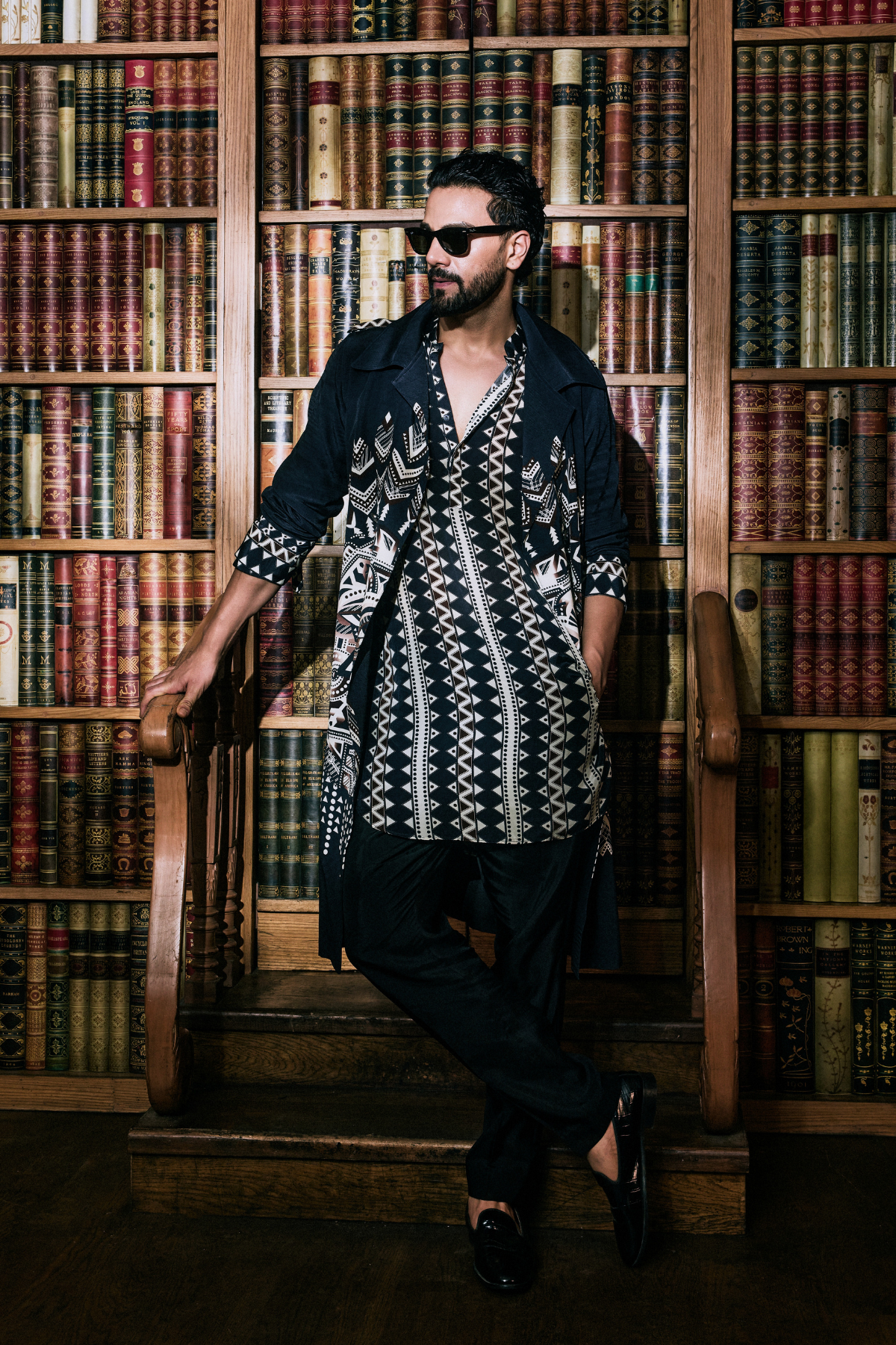 SVA Zahra Mask Trench Coatindian designer wear online shopping melange singapore 