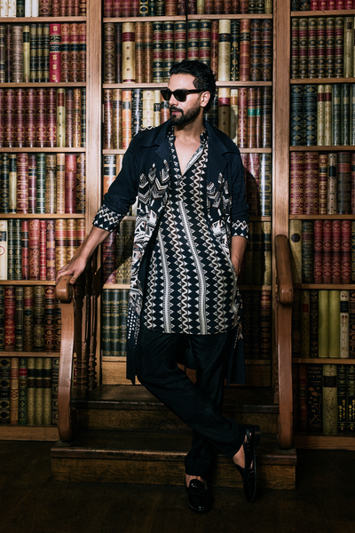 SVA Zahra Mask Trench Coatindian designer wear online shopping melange singapore 