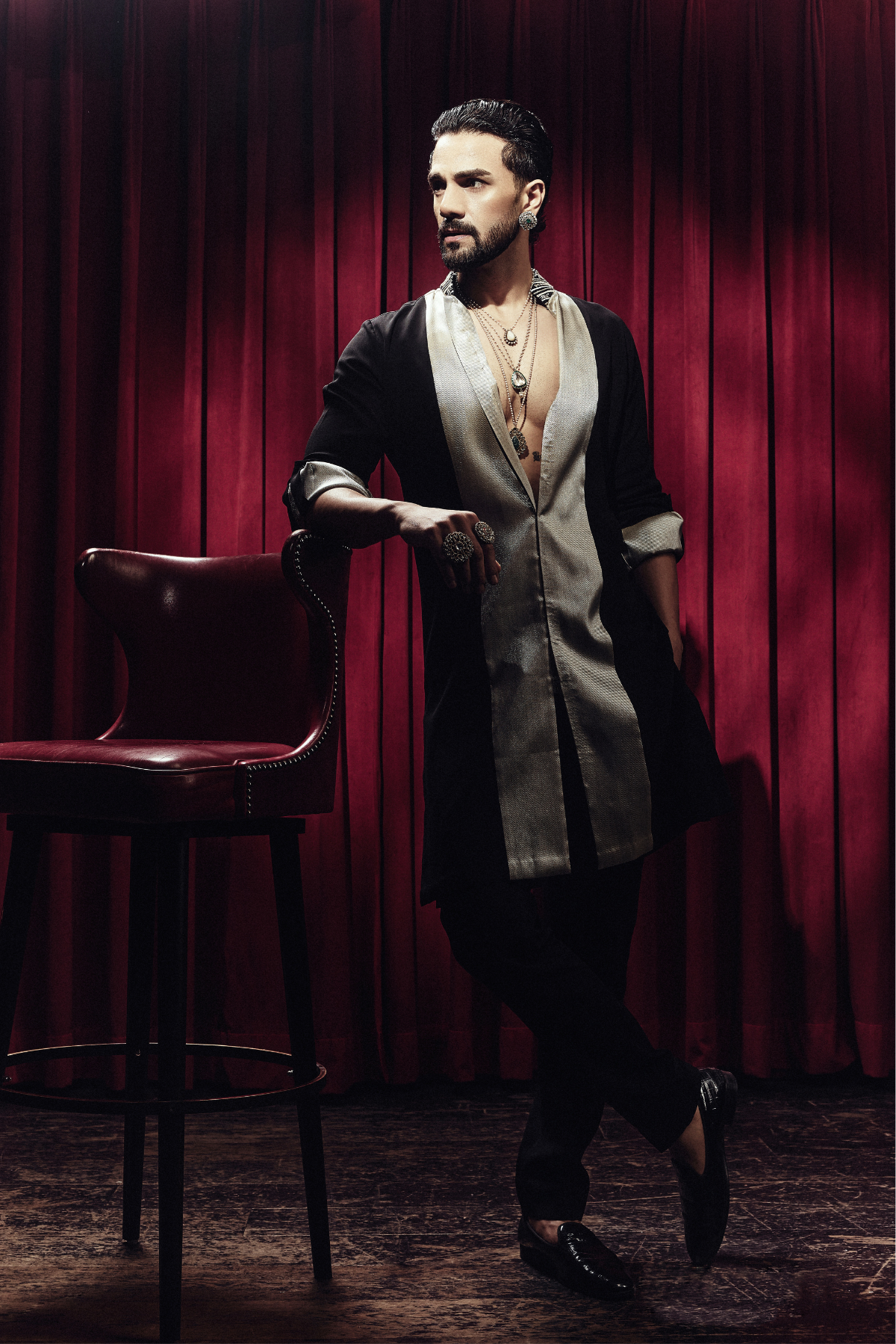 SVA Zameer Metallic Kurta Set indian designer wear online shopping melange singapore 
