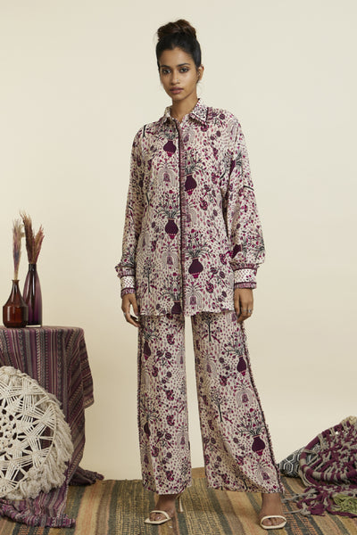 SVA Safar Merlot Jaal Oversized Coord Set Indian designer wear online shopping melange singapore