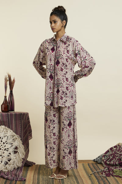 SVA Safar Merlot Jaal Oversized Coord Set Indian designer wear online shopping melange singapore