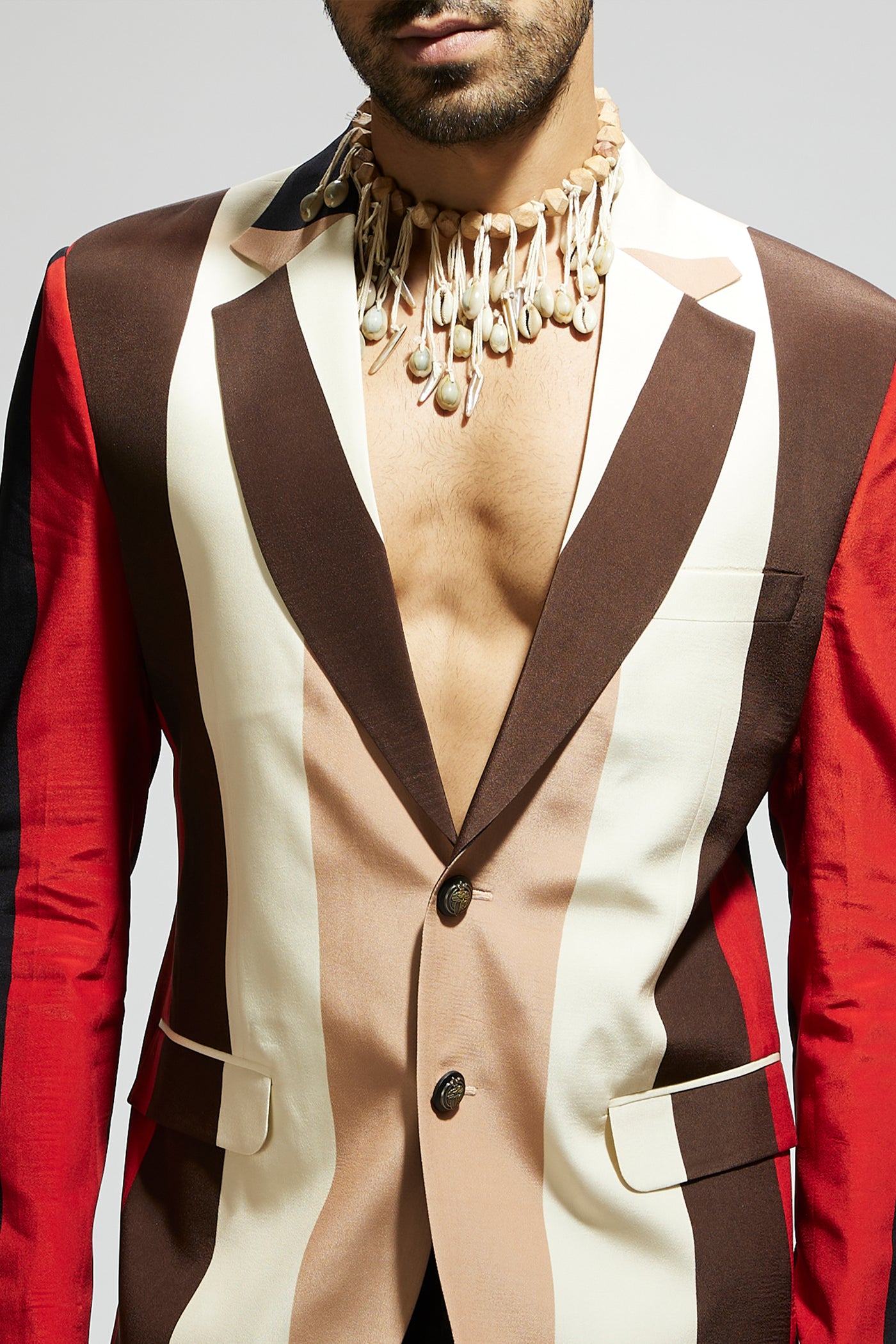 SVA Samsara Stripe Blazer indian designer wear online shopping melange singapore