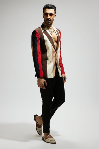 SVA Samsara Stripe Blazer indian designer wear online shopping melange singapore